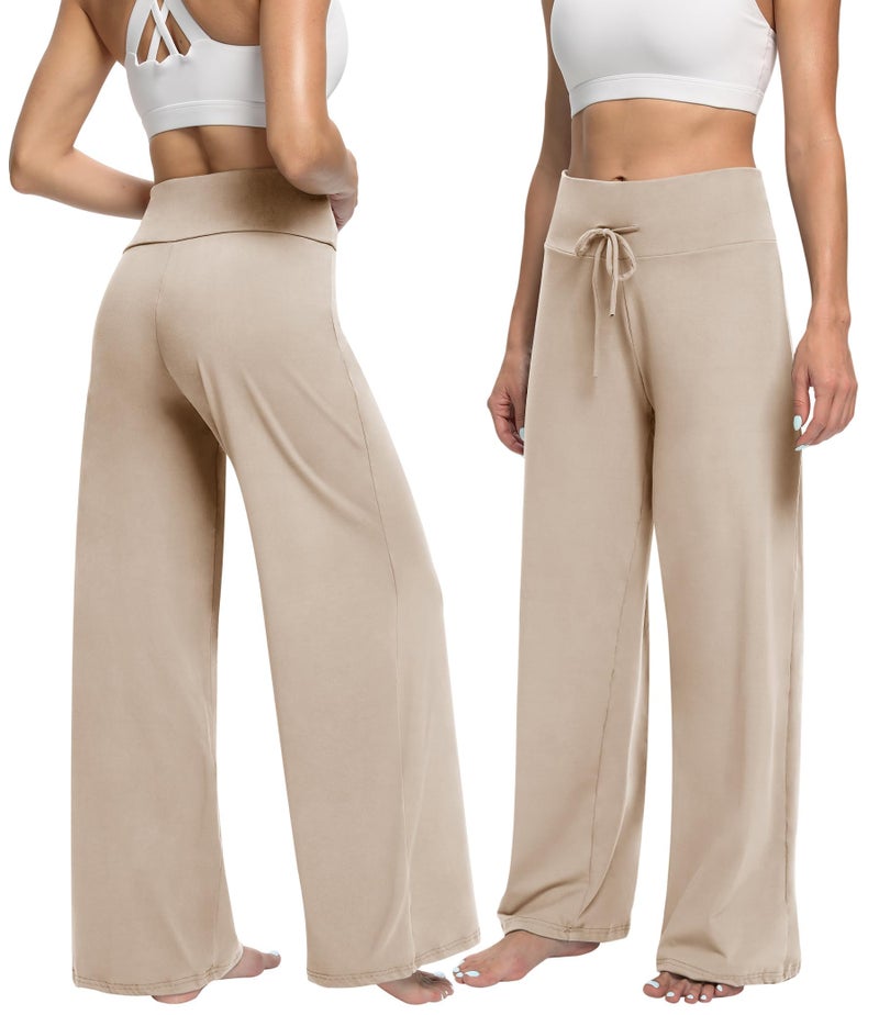 ZOOSIXX Soft Black Pajama Pants for Women, Wide Leg Comfy Casual Lounge Yoga Capri Pants 22'' / 30'' - Image 2