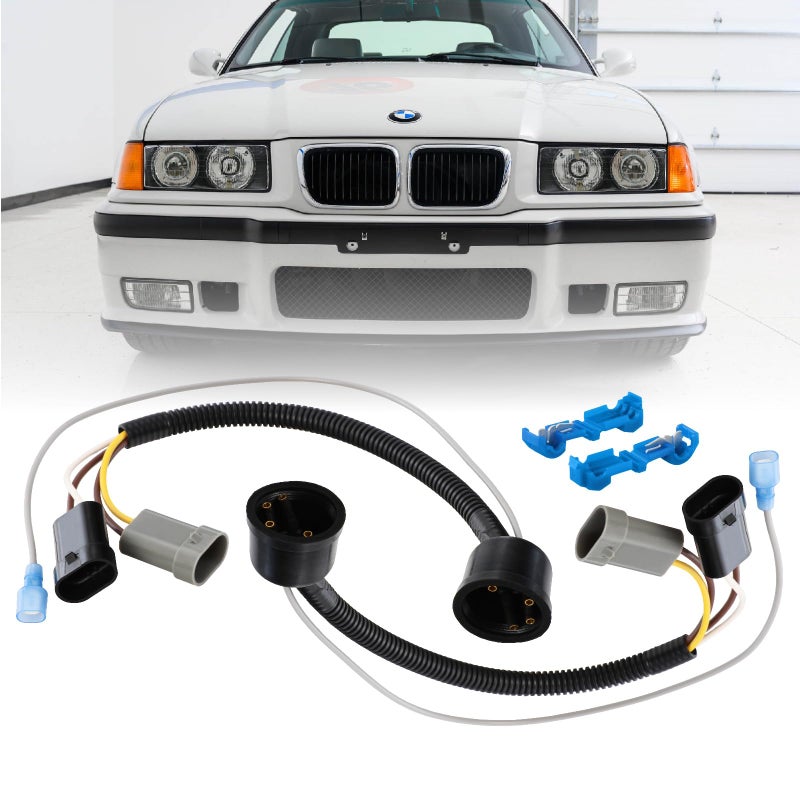 9299 E36 3Series Euro Headlight Wire Adapter for US Spec LowHigh Beam Head Light Wire Connector Plug 2 Piece Compatible with 19921999 BMW 3 Series E36 Coupe Sedan and Convertible All Models