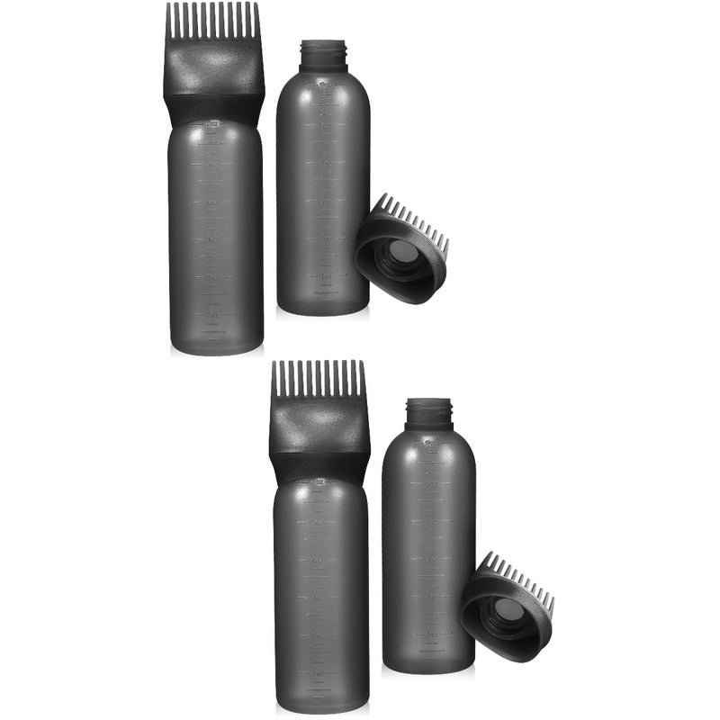 4 pcs Root Comb Applicator Bottles Hair Dying Brush Squeeze Bottles Salon Supplies - Image 1