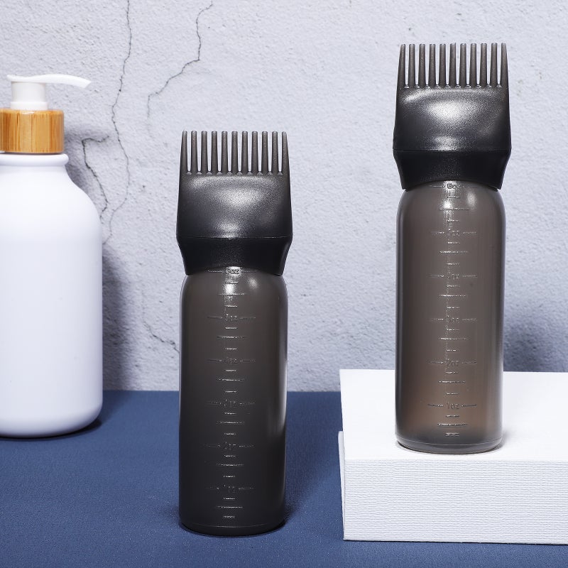 4 pcs Root Comb Applicator Bottles Hair Dying Brush Squeeze Bottles Salon Supplies - Image 2