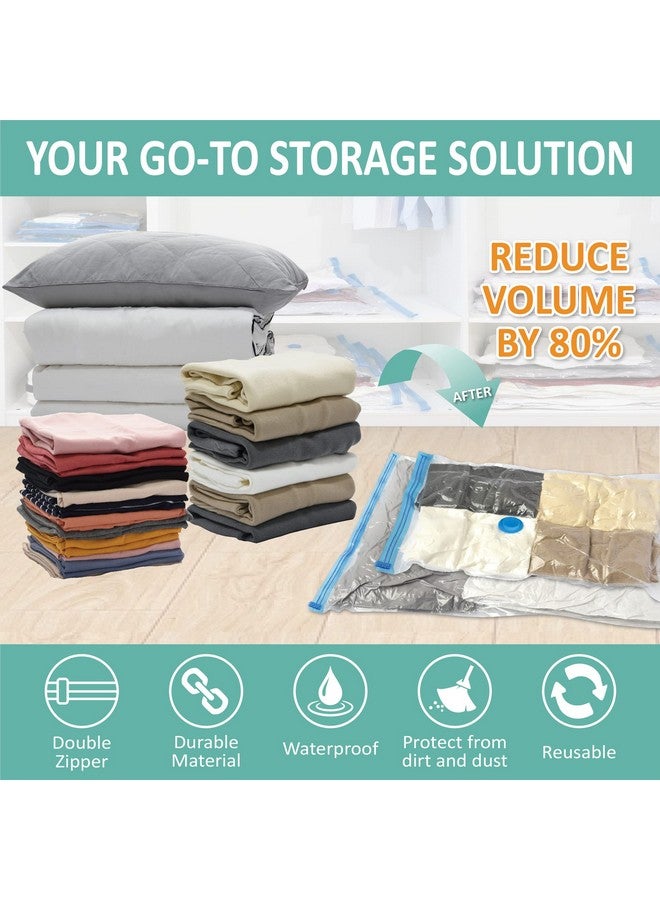 Cozy Essential 6 Pack Vacuum Storage Bags, Space Saver Bags (2 Jumbo/2 Large/2 Medium) Compression Storage Bags for Comforters and Blankets, Vacuum Sealer Bags for Clothes Storage, Hand Pump Included - Image 2