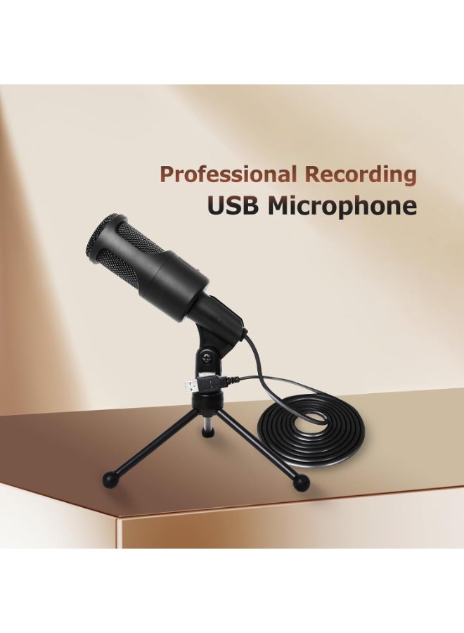 USB Condenser Podcast Microphone, with Foldable Tripod Mute Switch - Image 3