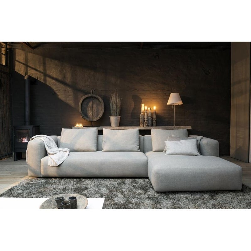 home house Corner Sofa - Linen - Grey - 85 x 250 x 180 x 77 cm - Image 1