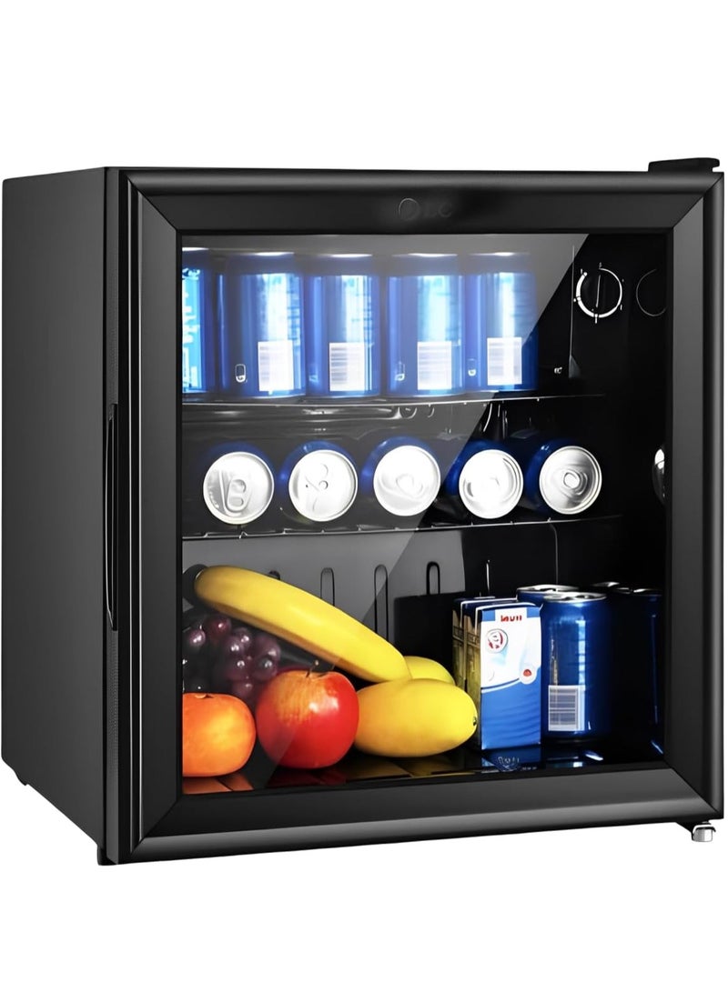 DLC Mini Fridge 50L Beverage Glass Refrigerator 55W - Constant Temperature, Tempered Glass 50 L 32450 Black - Image 1