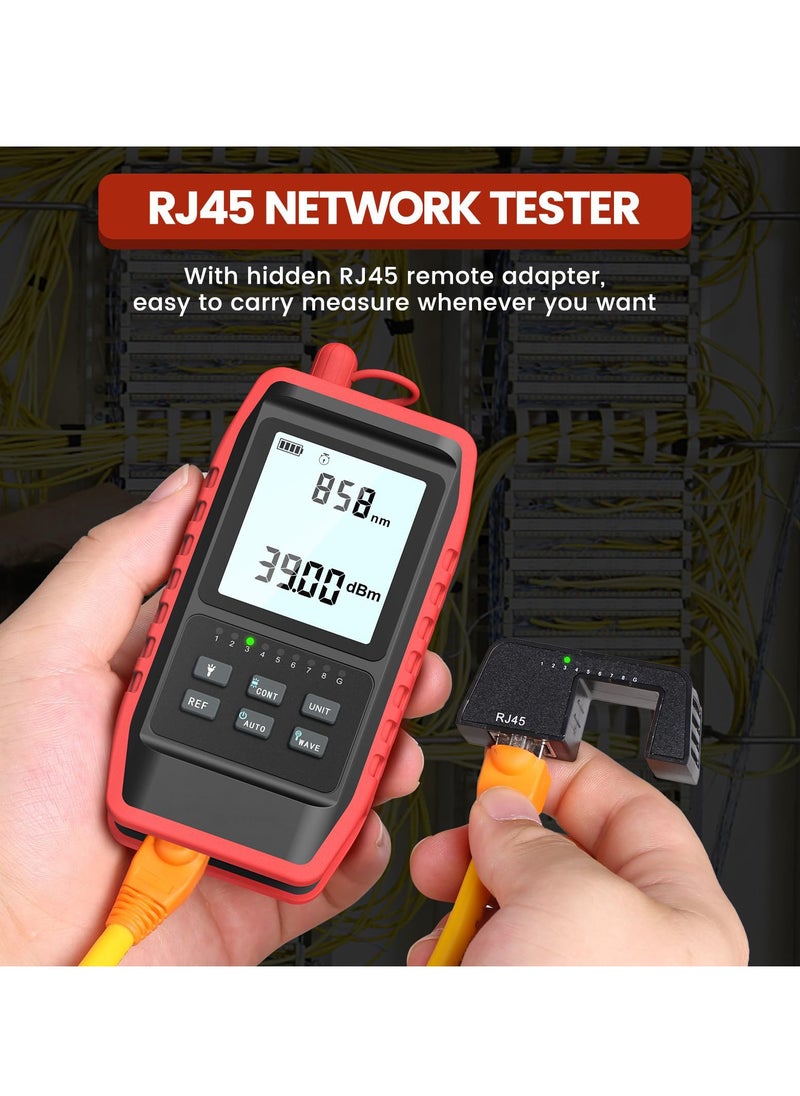 SYOSI Fiber Optic Tester with Optical Power Meter, Universal FC/SC/ST Interface, RJ45 Network Test, LED Lighting, Mini Portable Fiber Optic Cable Tester, USB Chargeable  - Image 5