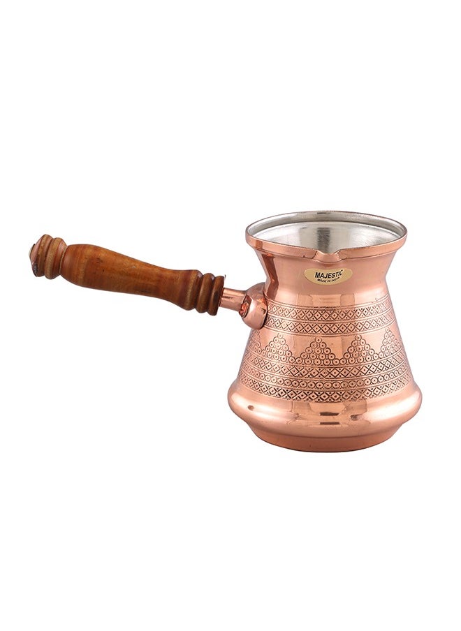 Majestic Majestic Copper Turkish Coffee Pot – Capacity: 520 ml (Medium Size) – Handcrafted with Wooden Handle, Perfect for Turkish Coffee, Arabic Coffee, Tea, Milk, and Hot Beverages  - Image 5
