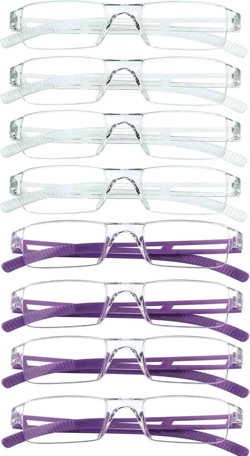 VisionGlobal 5/8 Pairs Reading Glasses, Computer Reading Glasses for Women and Men, Fashion Square Eyewear Frame - Image 1