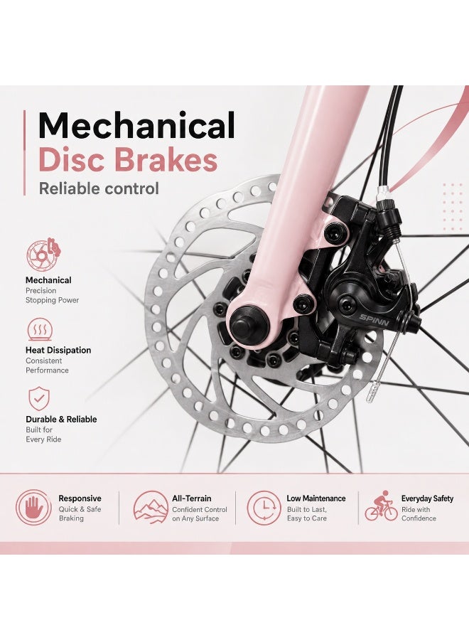 SPINN Fun 8D 20-Inch  Kids & Teens | 20-Inch Wheel Size | Adjustable Seat | 8-Speed Disc Brake | Jet Pink - Image 5
