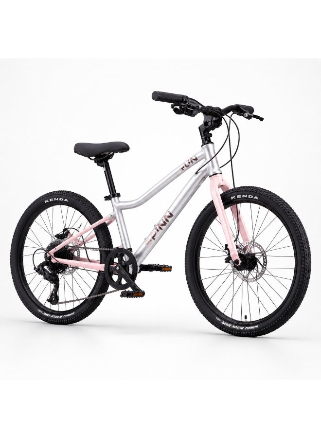 SPINN Fun 8D 20-Inch  Kids & Teens | 20-Inch Wheel Size | Adjustable Seat | 8-Speed Disc Brake | Jet Pink - Image 1