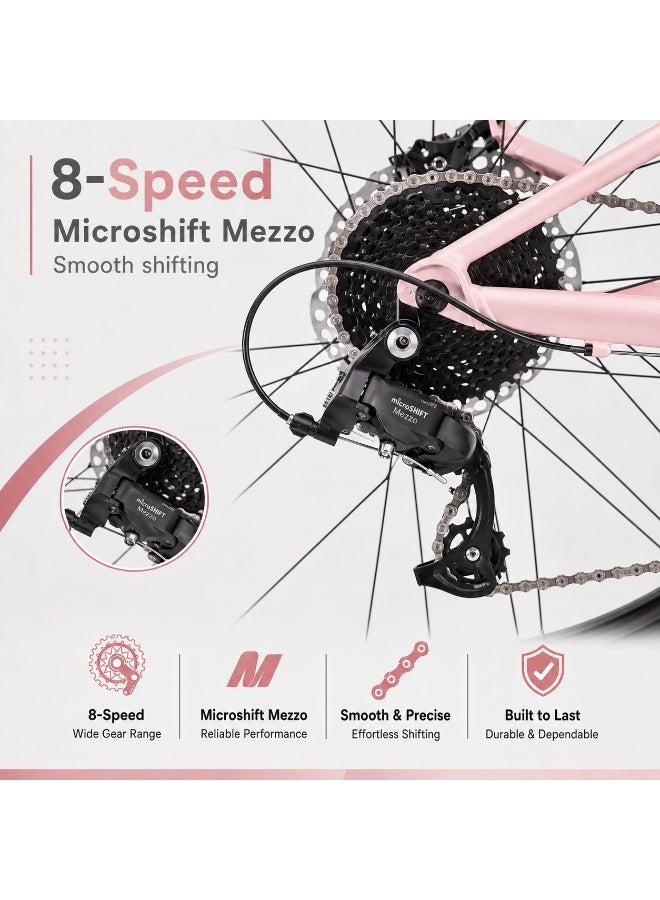 SPINN Fun 8D 20-Inch  Kids & Teens | 20-Inch Wheel Size | Adjustable Seat | 8-Speed Disc Brake | Jet Pink - Image 4