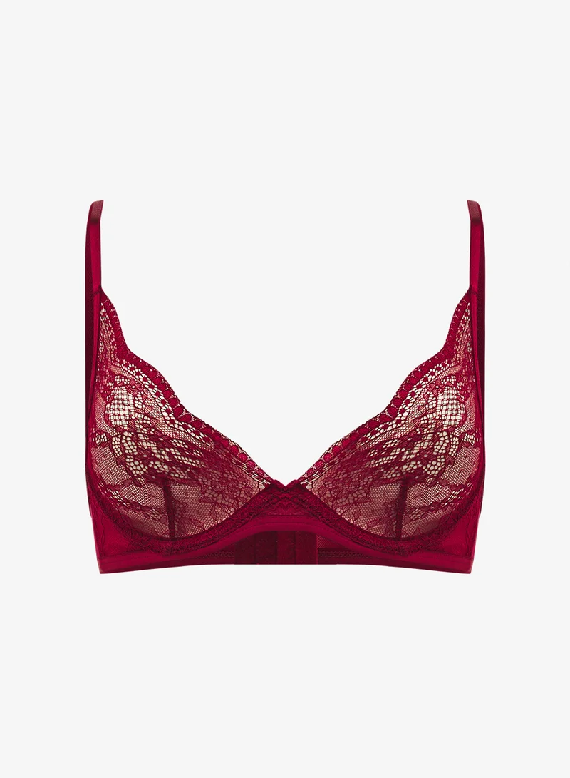 hunkemoller Lace Plunge Neck Bra