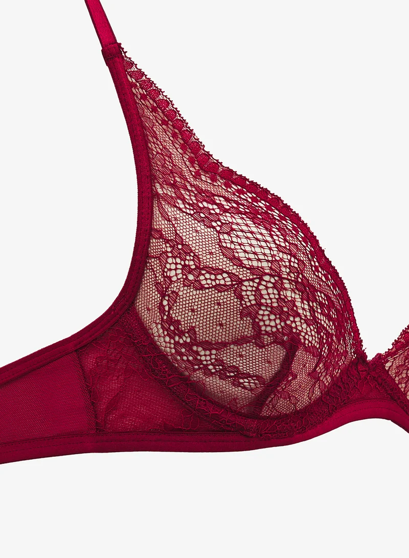 hunkemoller  Lace Plunge Neck Bra for Women | Best Price UAE