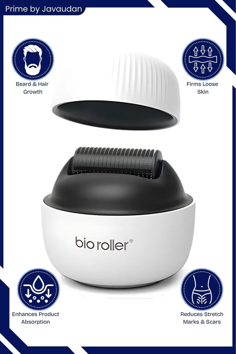 بيو رولر ديرما رولر للوجه بإبرة مجهرية أداة تدليك للعناية ببشرة الوجه 1200 دبوس من التيتانيوم بكرة إبرة دقيقة لشعر الجسم ونمو اللحية وحب الشباب وندبات التجاعيد وعلامات التمدد 0.5 مللي متر - Image 1