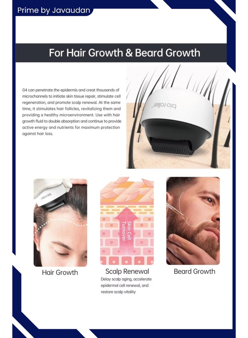 بيو رولر ديرما رولر للوجه بإبرة مجهرية أداة تدليك للعناية ببشرة الوجه 1200 دبوس من التيتانيوم بكرة إبرة دقيقة لشعر الجسم ونمو اللحية وحب الشباب وندبات التجاعيد وعلامات التمدد 0.5 مللي متر - Image 2