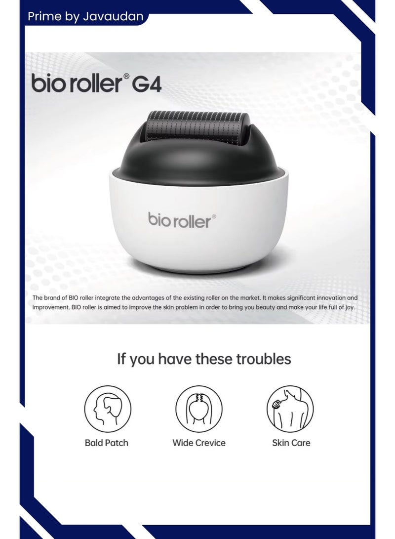 بيو رولر ديرما رولر للوجه بإبرة مجهرية أداة تدليك للعناية ببشرة الوجه 1200 دبوس من التيتانيوم بكرة إبرة دقيقة لشعر الجسم ونمو اللحية وحب الشباب وندبات التجاعيد وعلامات التمدد 0.5 مللي متر - Image 4