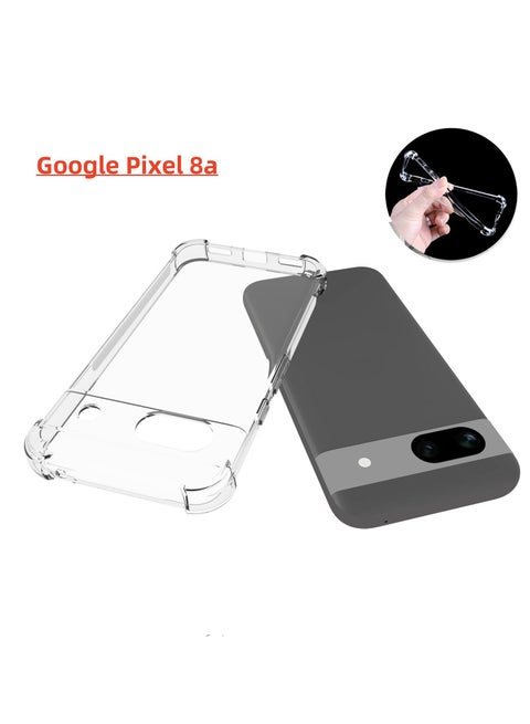 Phone Case For Google Pixel 8a Crystal Clear Ultra Slim Anti Scratch Shockproof Protective TPU Back Cover