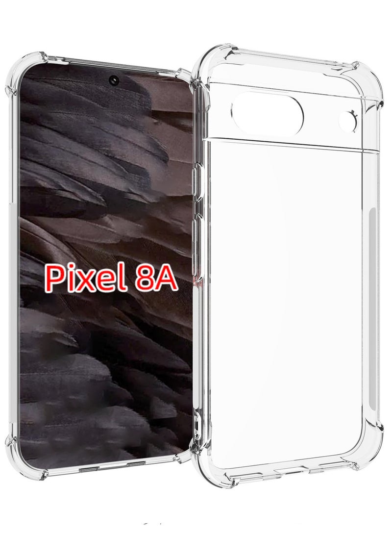 Phone Case For Google Pixel 8a Crystal Clear Ultra Slim Anti Scratch Shockproof Protective TPU Back Cover