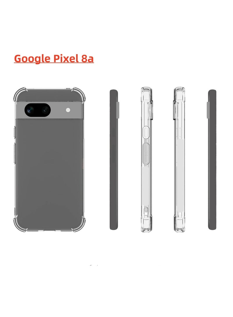 Phone Case For Google Pixel 8a Crystal Clear Ultra Slim Anti Scratch Shockproof Protective TPU Back Cover