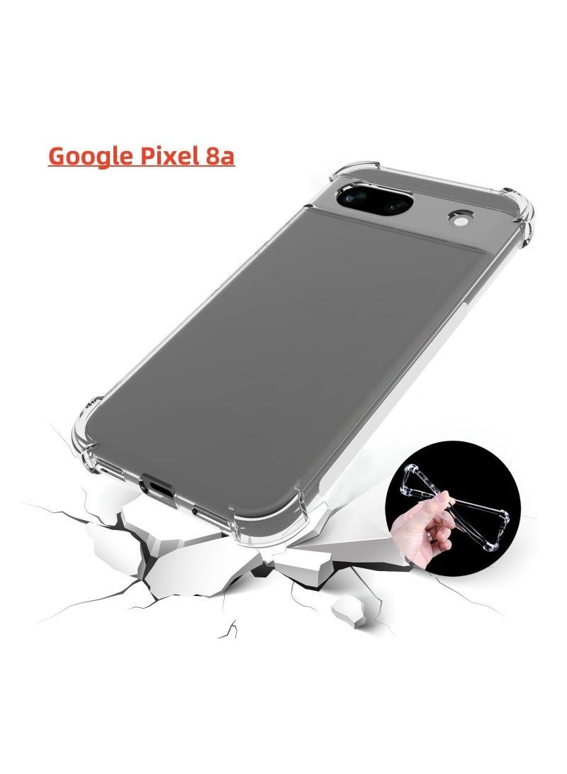 Phone Case For Google Pixel 8a Crystal Clear Ultra Slim Anti Scratch Shockproof Protective TPU Back Cover