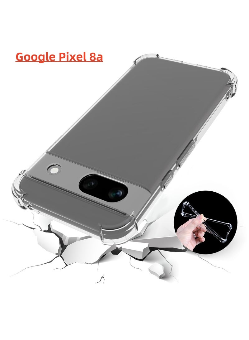 Phone Case For Google Pixel 8a Crystal Clear Ultra Slim Anti Scratch Shockproof Protective TPU Back Cover