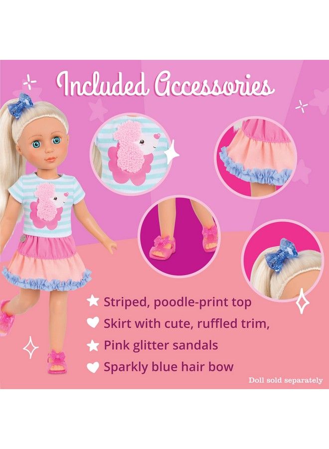 Glitter Girls Poodle Cuddles Fashion Outfit With Hair Bow 14Inch Doll Clothes And Accessories For Kids Ages 3 And Up Children’S Toys Brown/A (Gg50134Z) - Image 3