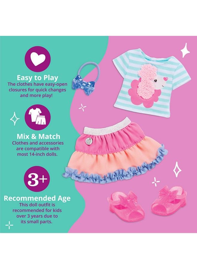 Glitter Girls Poodle Cuddles Fashion Outfit With Hair Bow 14Inch Doll Clothes And Accessories For Kids Ages 3 And Up Children’S Toys Brown/A (Gg50134Z) - Image 4