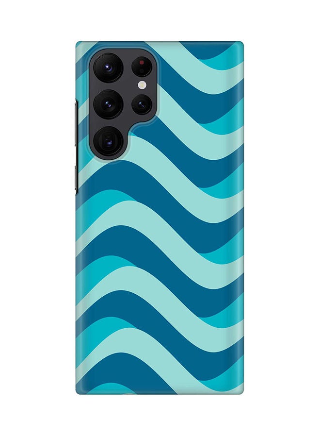 Stylizedd Case for Samsung Galaxy S22 Ultra 5G Snap Case Slim Snap Classic Series Shield Matte Finish Print - Curvy Blue