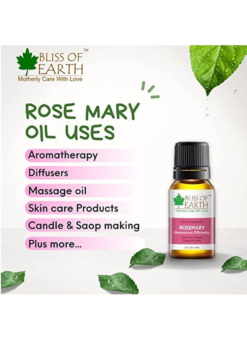 BLISS OF EARTH Bliss of earth Premium Tea Tree & Rosemary & Lemongrass Essential Oil Pure Natural Therapeutic Grade Combo 10ml Pack of 3  - Image 3