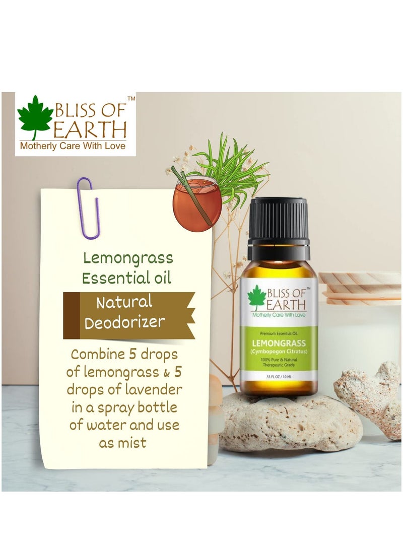 BLISS OF EARTH Bliss of earth Premium Tea Tree & Rosemary & Lemongrass Essential Oil Pure Natural Therapeutic Grade Combo 10ml Pack of 3  - Image 4