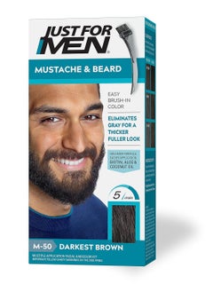 Just For Men Mustach and Beard Colour Darkest Brown M-50  - Image 2