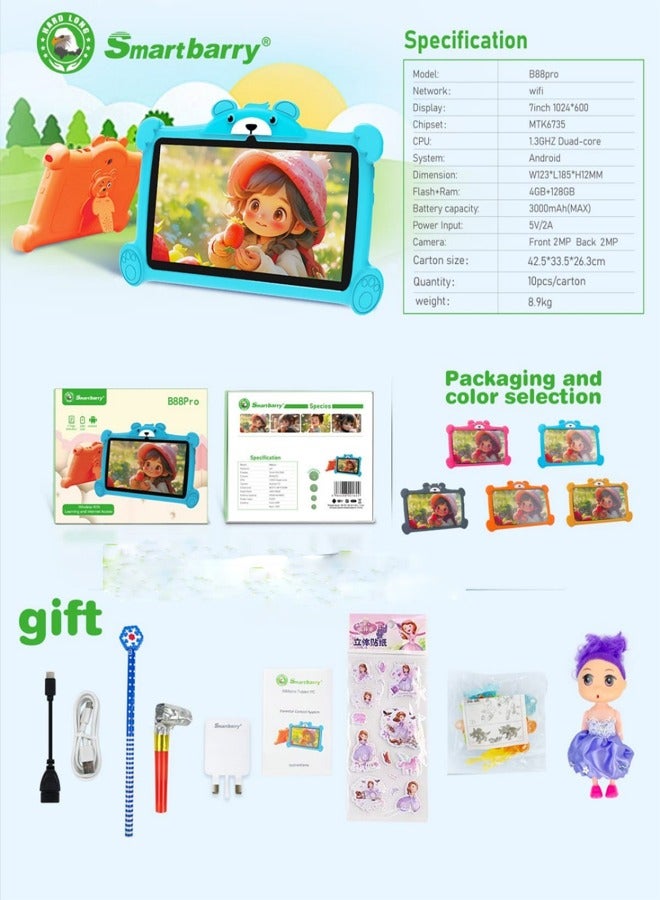 Smartbarry 7-inch WiFi HD Kids Tablet B88-Pro with Gifts–Pink - Image 4