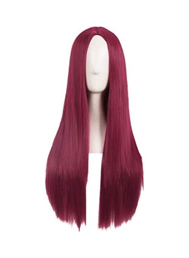 NIBEMINENT Women Special Natural Long Straight Synthetic Wig Red 7.2inch 