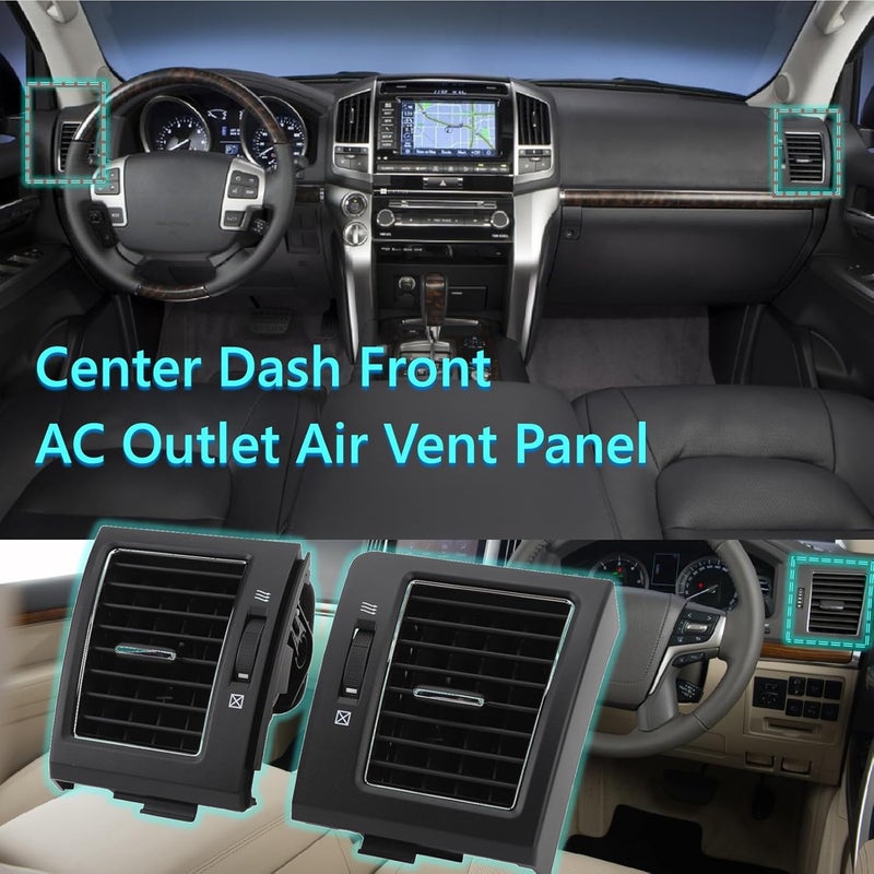 Jiawu Front Dashboard Air Conditioner AC Vent Outlet Grille for LC200 2007-2021, 1 Pair Dashboard Air Conditioning Cover, OE #55650-60141, 55660-60261, AC Vent Grille Trim - Image 2