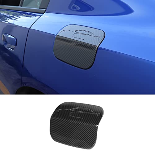 RAZPOY Gas Cap Cover for Charger Accessories Fuel Filler Gas Tank Door Trim Cover Compatible with Dodge Charger 20112024 ABS Plastic Carbon Fiber