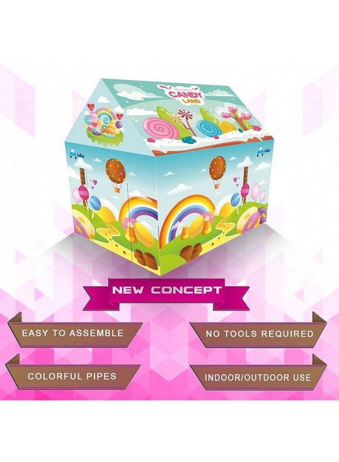 FunBlast Tent House for Kids - Sweet Candy House Play Tent House for Children, Pop Up Play Tens for Kids, Girls and Boys, Indoor and Outdoor Kids Tent House (Multicolor) - Image 2