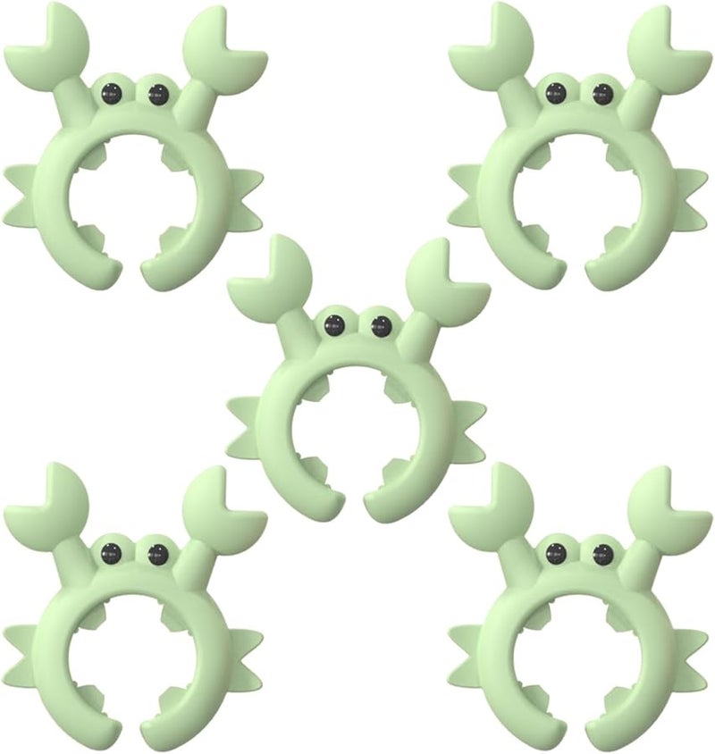 Green Silicone Holder Set For Spoons And Spatulas 5 Piece Kitchen Tool Rack - Image 1