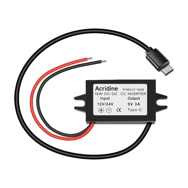 Dc To Usb C Converter 2-Pack Black: Dual Usb-C Outputs - Waterproof Wide Input 9V-36V Step Down Converter For Car, Outdoor, Raspberry Pi Projects - Image 1