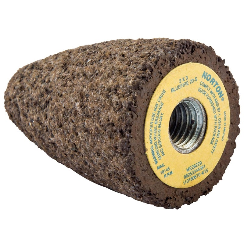 Abrasives Grinding Cone,2 in. Dia,20 Grit,ZA 66253344381-1 Each