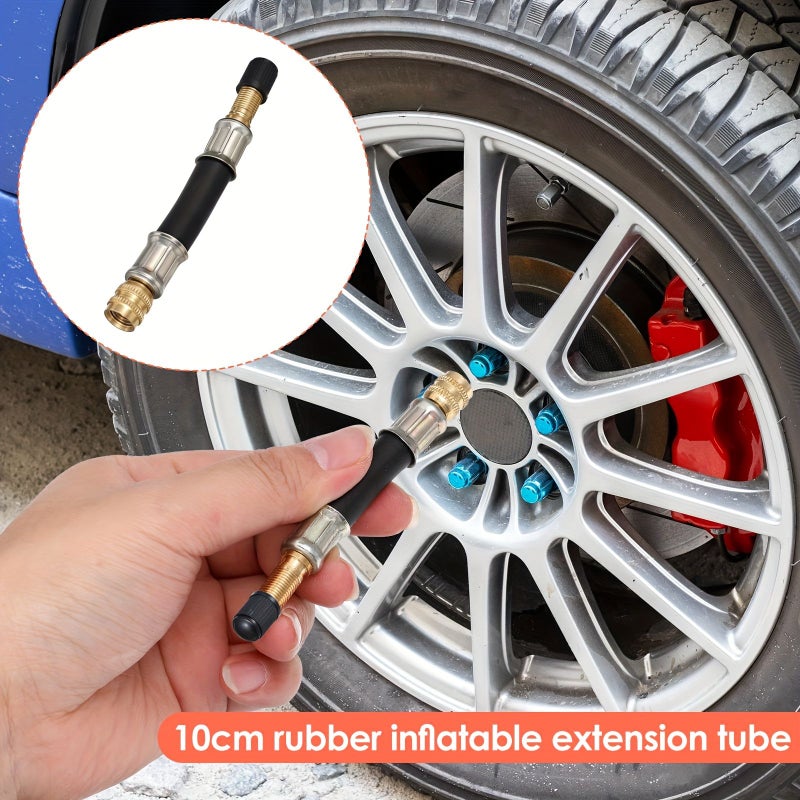 Pack Of 2 Flexible Tyre Valve Extension Universal Car Motorcycle Truck Bicycle Angle Adapter For Standard Valves With Cap 100mm - Image 5