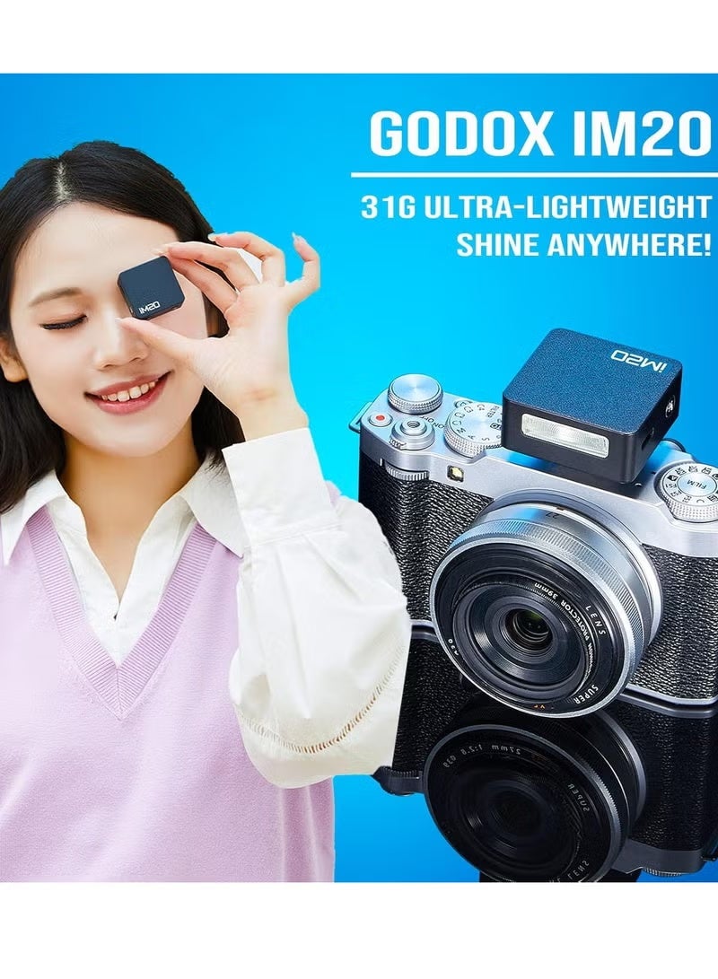 جودوكس فلاش Godox iM20 Mini للكاميرا مع بطارية 470 مللي أمبير في الساعة 440 فلاش كامل الطاقة 5 مستويات فلاش صغير Speedlite لسوني zve10 Sony zv1 Ricoh gr3 Canon Nikon Fuji Olympus Camera (iM20) - Image 5