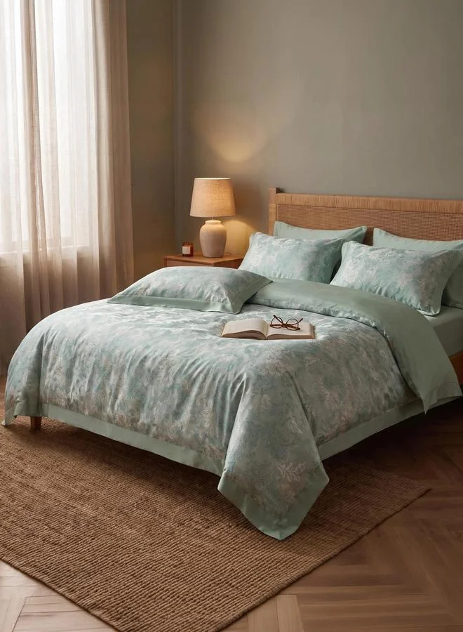 Styli 4-Piece Blue Jacquard Polyester Comforter Set