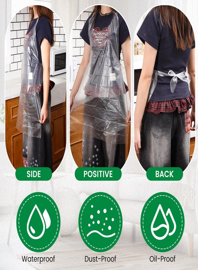 Velmitten 400 Pack Plastic Disposable Aprons Adults 24 x 37 Inch Large Clear Aprons for Cooking Disposable Smocks for Painting Picnic DIY Crafts Birthday Party Meeting Various Needs - Image 5