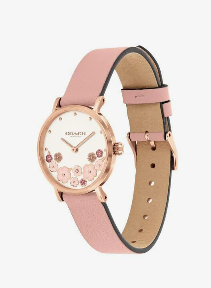 Coach  2-Hand Perry Collection Quartz Movement Watch For Women With Pink Leather Strap - 14503769 for Women | Best Price UAE