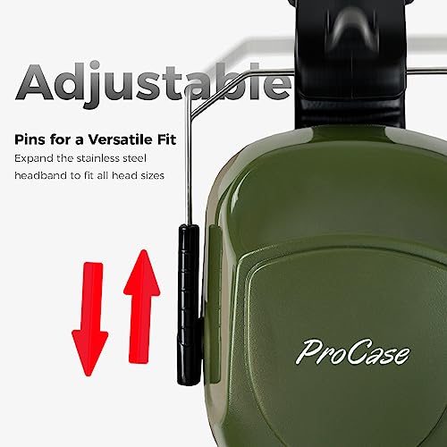 ProCase Noise Reduction Ear Muffs, Sound Proof Ear Protection, NRR 28dB Noise Cancelling Headphones for Adults Kids Autism, Hearing Protection for Shooting Gun Range Mowing -Armygreen - Image 2