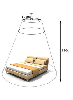 MARGOUN Round Hoop Mosquito Net for Bed, King Size Bed Canopy Hanging Curtain Netting, Princess Round Hoop Sheer Bed Canopy for All Kids Baby Cribs and Adult Beds Fit Twin, Full, Queen - BLUE  - Image 2