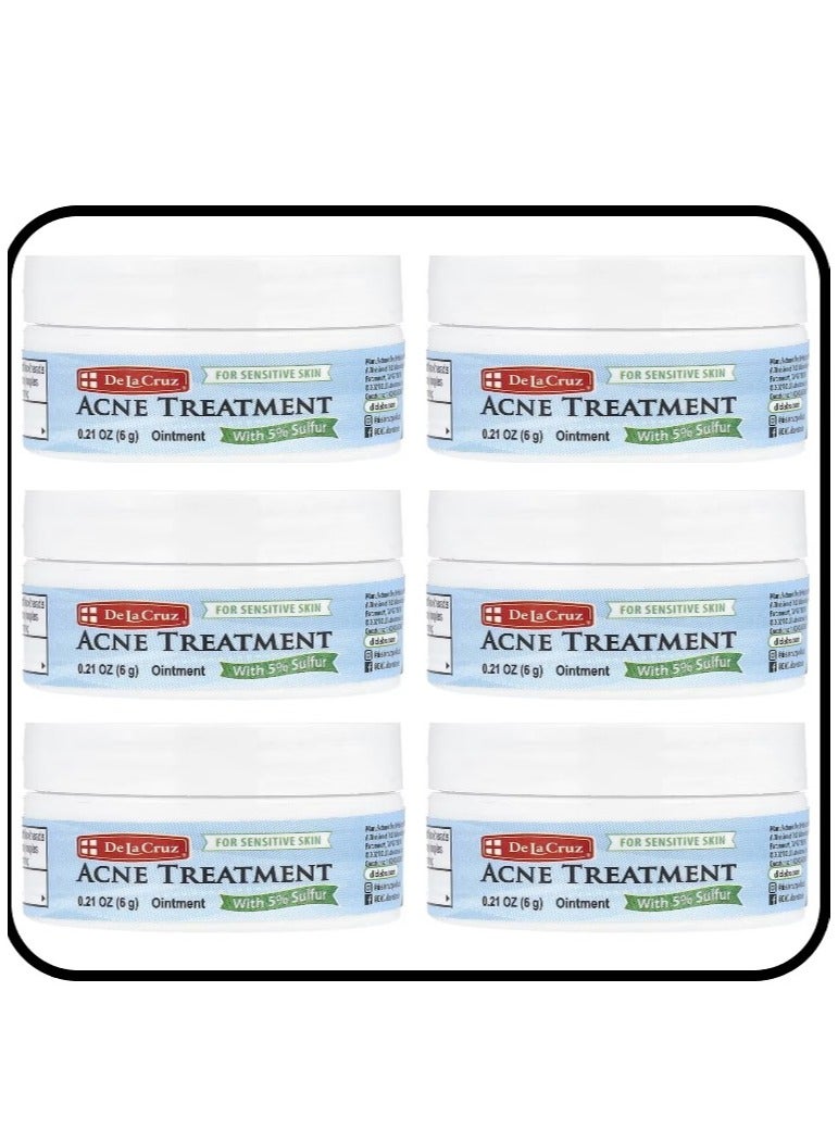 دي لا كروز علاج حب الشباب مع 5% كبريت، 0.21 أونصة (6 جم) عبوة من 6 قطع