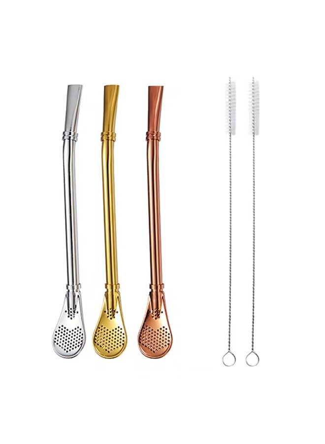 Stainless Steel 304 Drinking Spoon Straw - Silver Bombillas Yerba Mate -Filter Loose Leaf Tea Infuser Barware Strainer Stirring Spoon Head  - Image 2