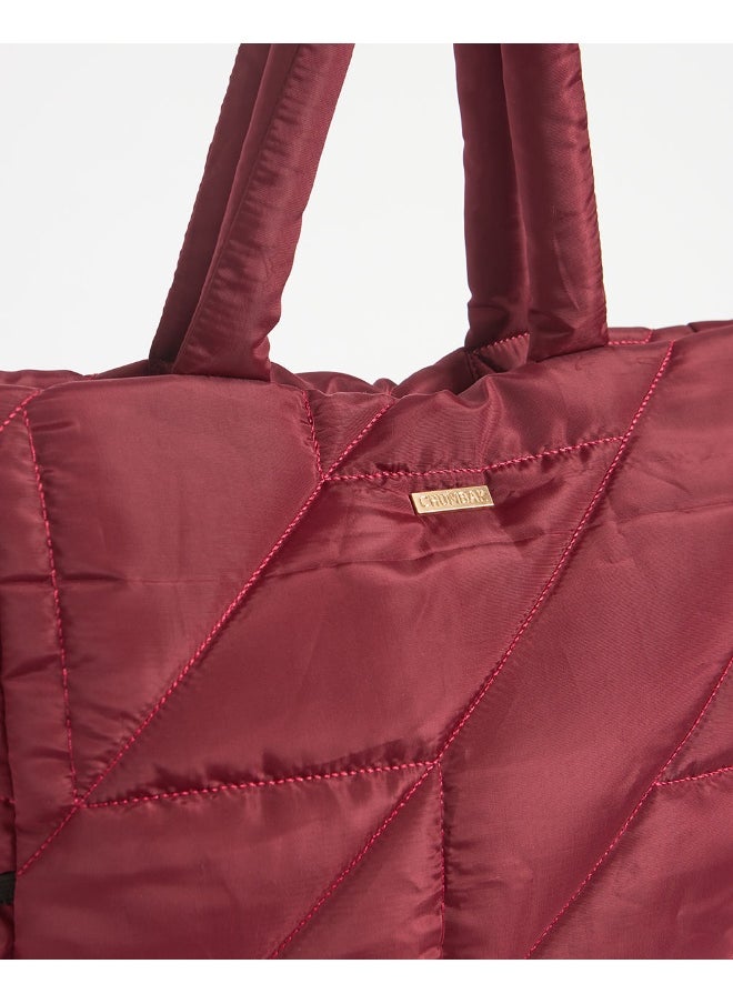 Chumbak Chumbak Quilted Puffer Tote - Maroon | Tote Bags for Women Quilted Tote Handle Large Capacity | Hobo Quilted Padding Tote Bag  - Image 5