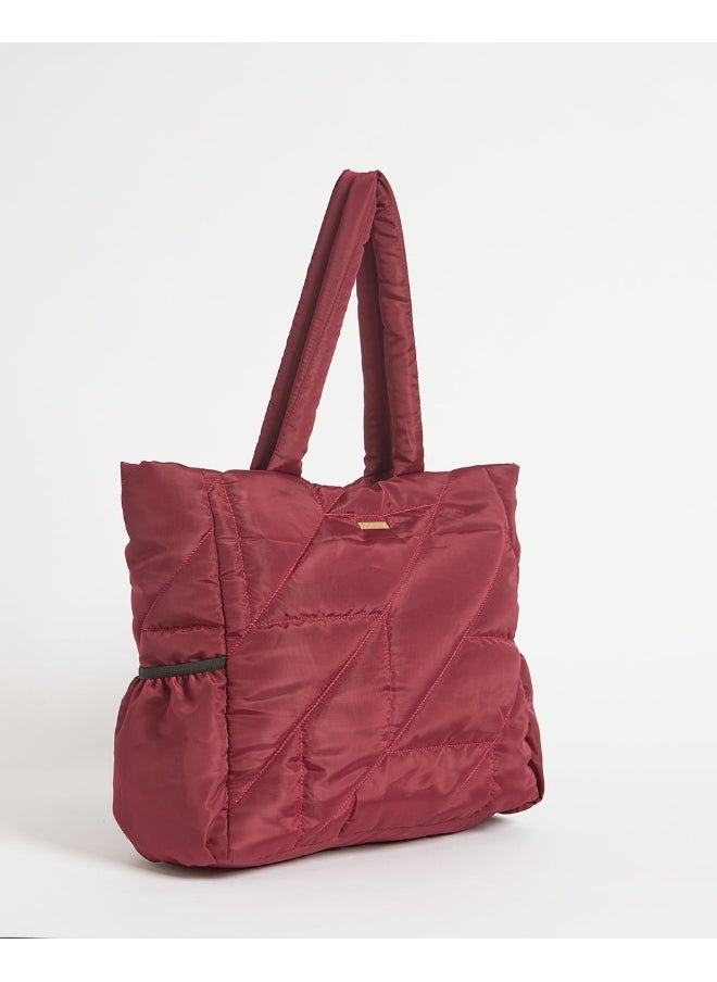 Chumbak Chumbak Quilted Puffer Tote - Maroon | Tote Bags for Women Quilted Tote Handle Large Capacity | Hobo Quilted Padding Tote Bag  - Image 3