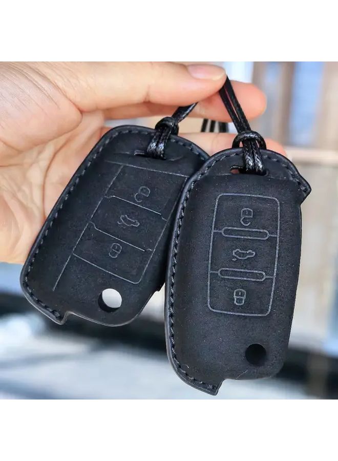 For VW Seat Skoda Key Fob Cover Universal Fit UP Passat Touran Golf Jetta Caddy Tiguan Taos T6.1 T Roc Octavia Fabia Kodiaq Karoq Rapid Toledo Leon Ibiza Ateca Arona All Around Protection Key Case Holder Durable Shell Scratch Resistant Car Fob Style A - Image 1